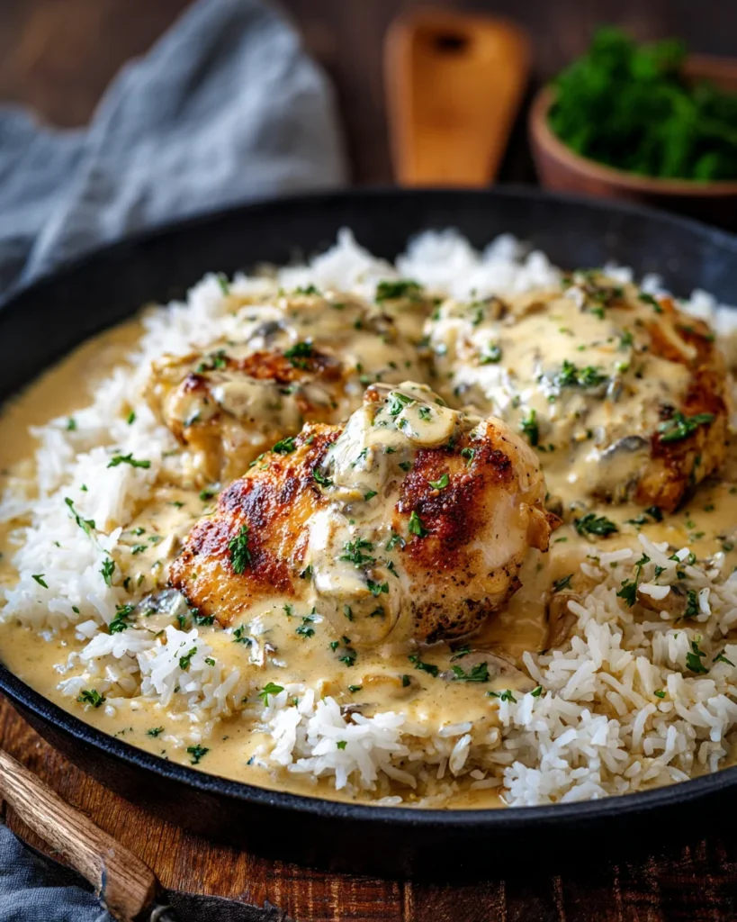 Creamy Smothered Chicken And Rice