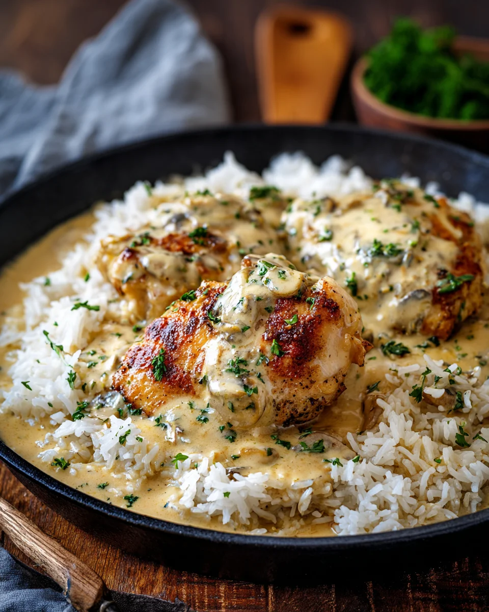 Creamy Smothered Chicken And Rice