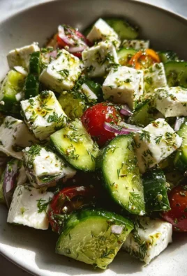 Cucumber Feta Salad with Lemon Greek Vinaigrette