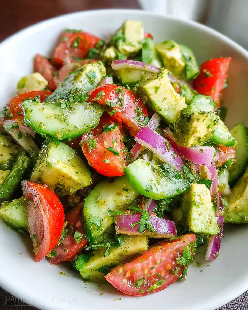 Cucumber Tomato Avocado Salad