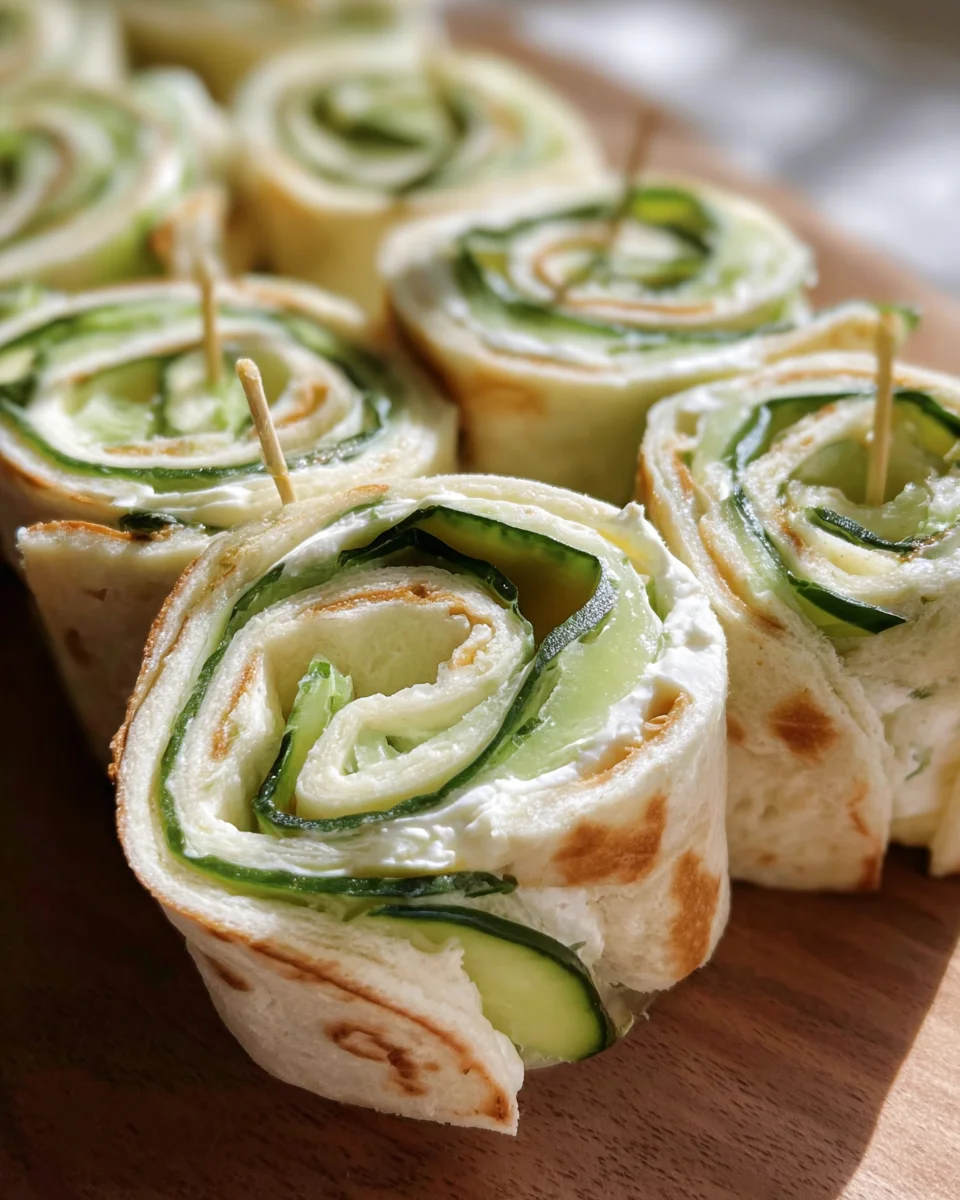 Cucumber and Cream Cheese Sandwich Rolls (with Lavash Bread)