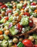 Easy Chickpea Cucumber Salad with Feta and Tomatoes