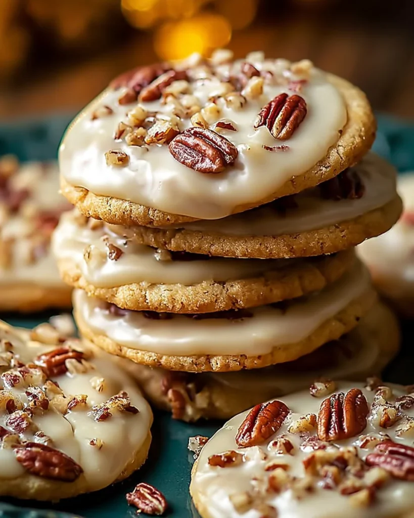 Frosted Butter Pecan Cookies