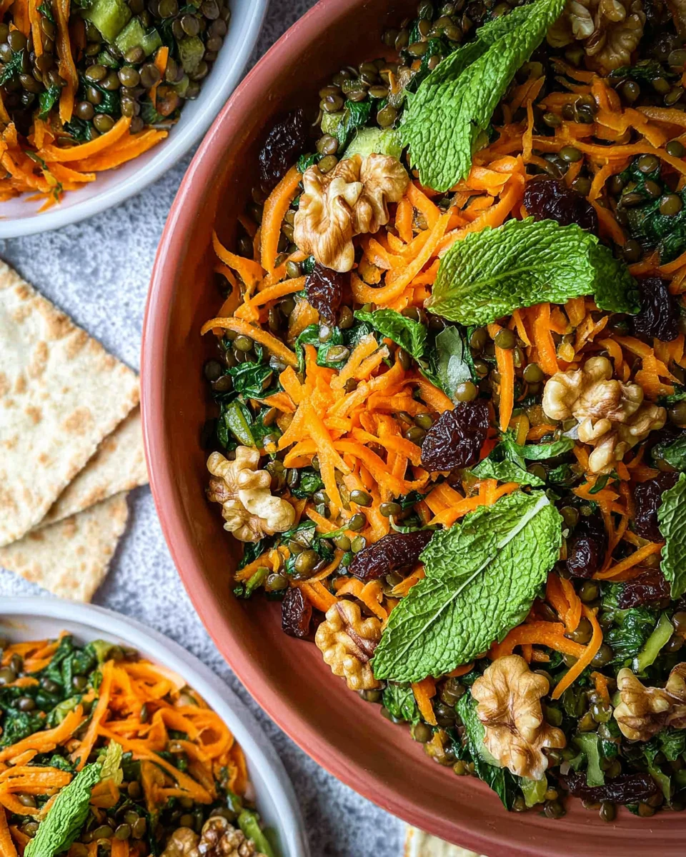 Moroccan Lentil Carrot Salad (Vegan)