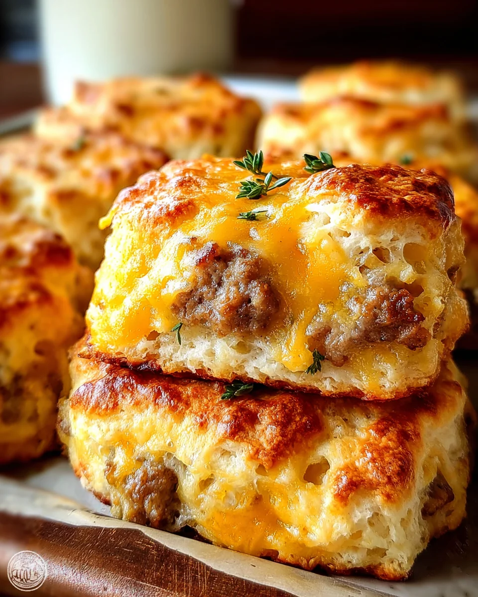 Sausage Cheese Butter Swim Biscuits