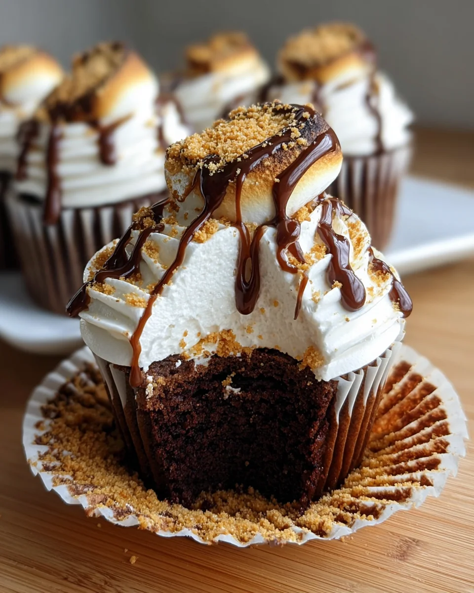 S’mores Cupcakes with Marshmallow Buttercream Frosting