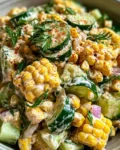 Street Corn Creamy Cucumber Salad