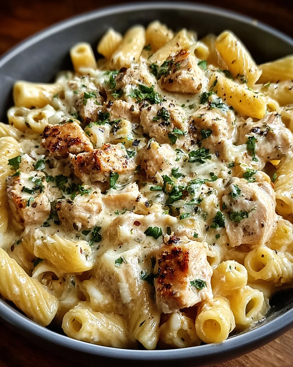 The Best Crockpot Garlic Parmesan Chicken Pasta Recipe