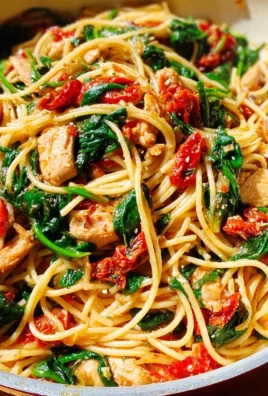 Tomato Spinach Chicken Spaghetti