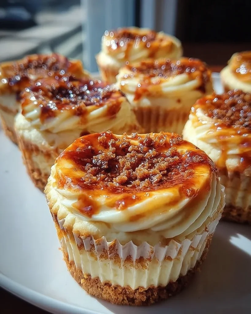 Vanilla Bean Crème Brûlée Cheesecake Cupcakes