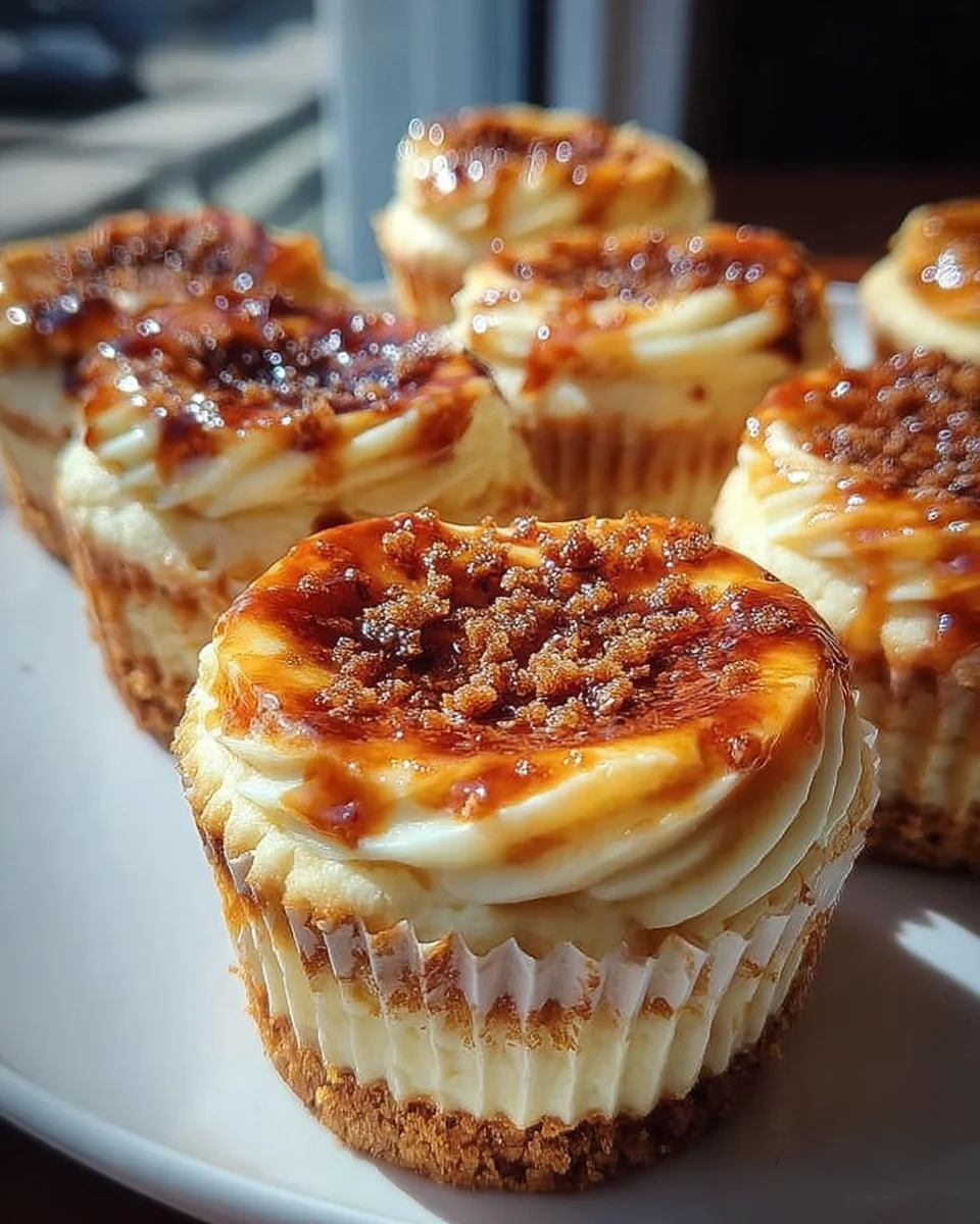 Vanilla Bean Crème Brûlée Cheesecake Cupcakes