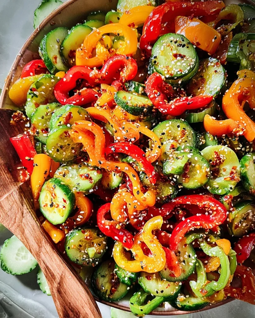 Viral TikTok Cucumber & Bell Pepper Salad