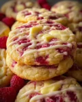 White Chocolate Lemon Raspberry Cookies - Delicious Recipe