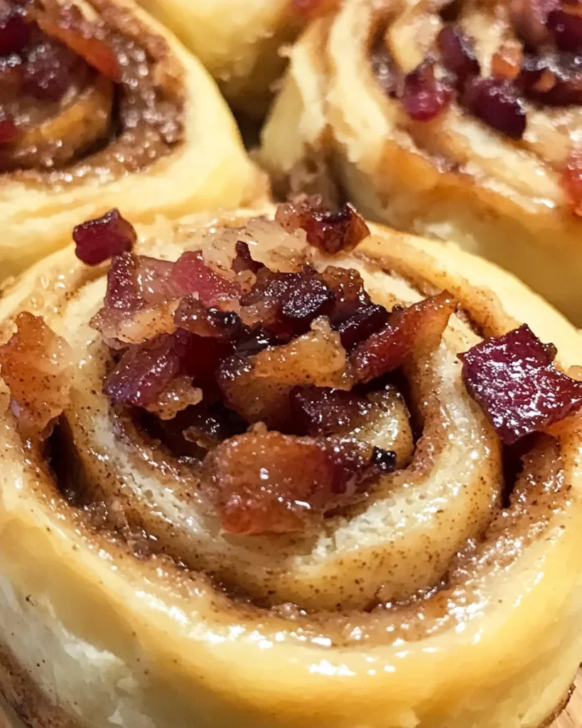 Easy Maple Bacon Cinnamon Rolls